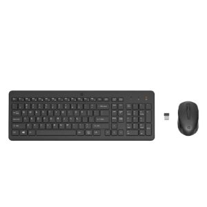 HP 330 Wireless Black Keyboard and Mouse Set with Numeric Keypad, 2.4GHz Wireless Connection